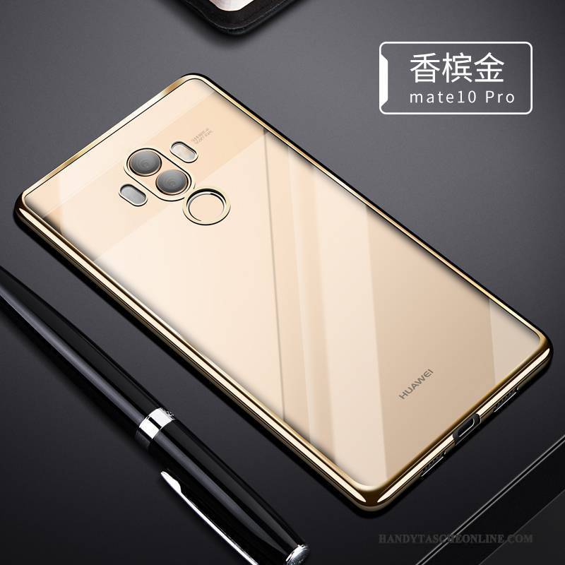 Hülle Huawei Mate 10 Pro Silikon Gold Transparent, Case Huawei Mate 10 Pro Weiche Trend Handyhüllen