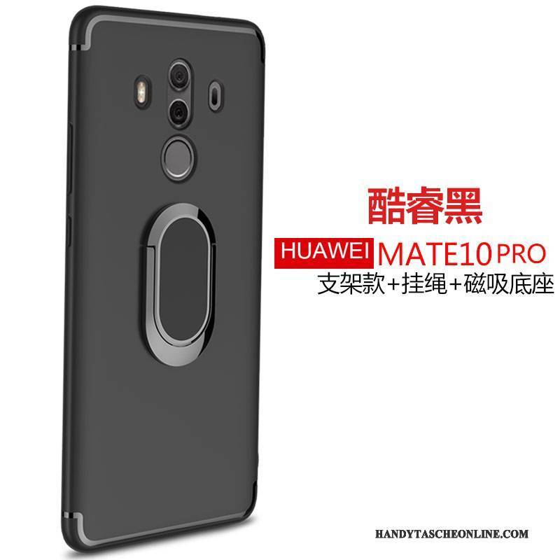 Hülle Huawei Mate 10 Pro Silikon Rot Ring, Case Huawei Mate 10 Pro Weiche Nubuck Anti-sturz