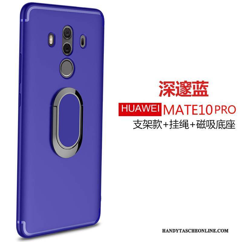 Hülle Huawei Mate 10 Pro Silikon Rot Ring, Case Huawei Mate 10 Pro Weiche Nubuck Anti-sturz