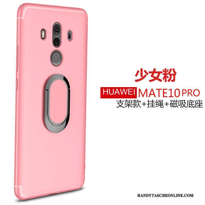 Hülle Huawei Mate 10 Pro Silikon Rot Ring, Case Huawei Mate 10 Pro Weiche Nubuck Anti-sturz