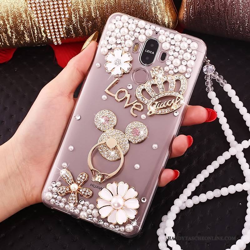 Hülle Huawei Mate 10 Pro Strass Handyhüllen Rot, Case Huawei Mate 10 Pro Transparent