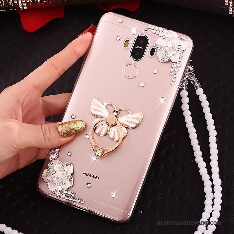 Hülle Huawei Mate 10 Pro Strass Handyhüllen Rot, Case Huawei Mate 10 Pro Transparent