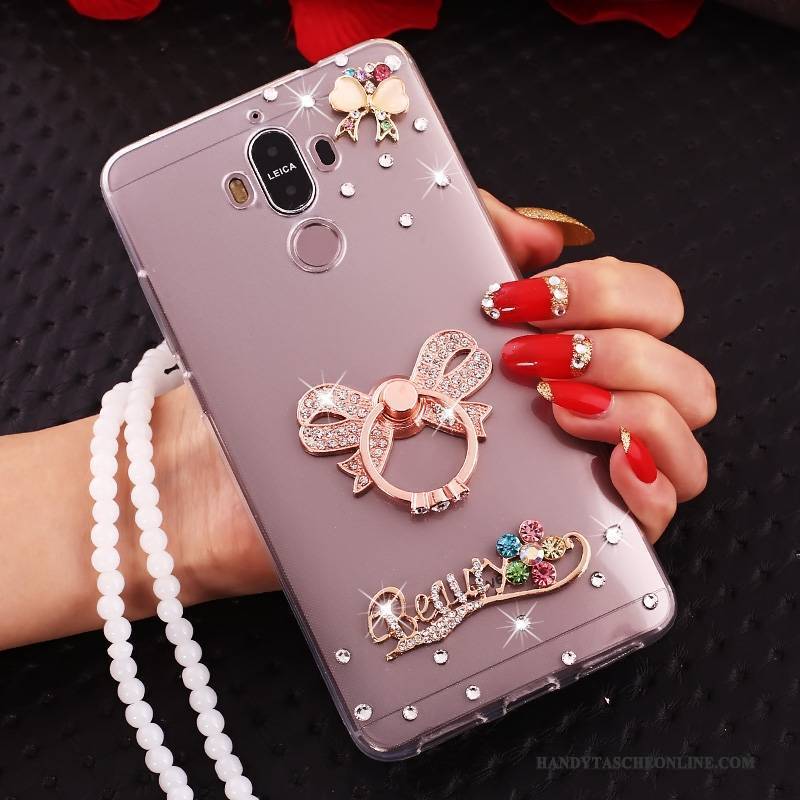 Hülle Huawei Mate 10 Pro Strass Handyhüllen Rot, Case Huawei Mate 10 Pro Transparent