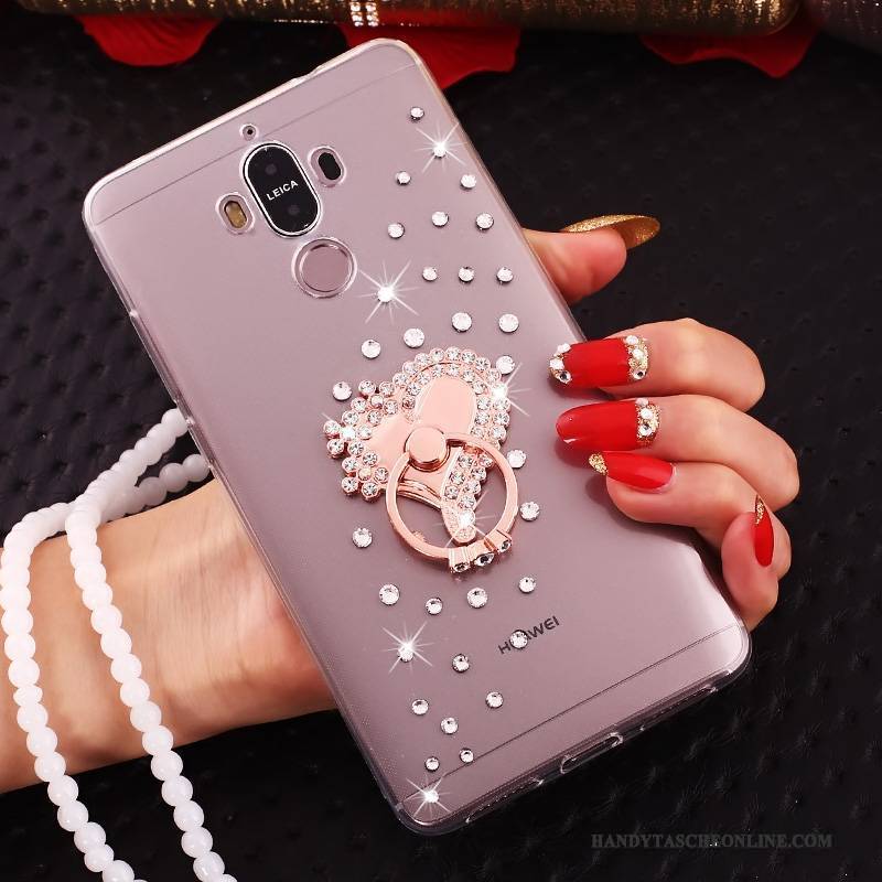 Hülle Huawei Mate 10 Pro Strass Handyhüllen Rot, Case Huawei Mate 10 Pro Transparent