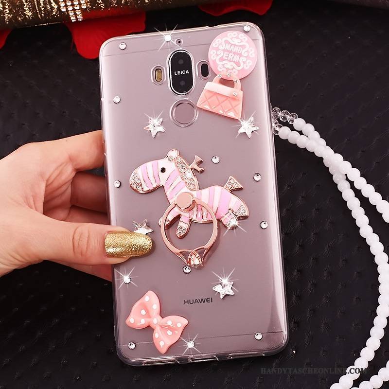 Hülle Huawei Mate 10 Pro Strass Handyhüllen Rot, Case Huawei Mate 10 Pro Transparent