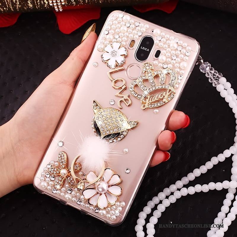 Hülle Huawei Mate 10 Pro Strass Handyhüllen Rot, Case Huawei Mate 10 Pro Transparent