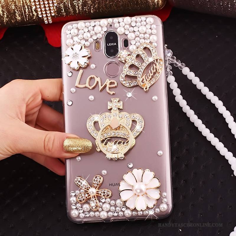 Hülle Huawei Mate 10 Pro Strass Handyhüllen Rot, Case Huawei Mate 10 Pro Transparent