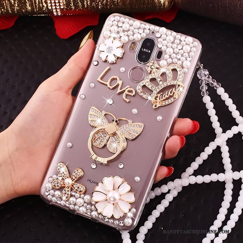 Hülle Huawei Mate 10 Pro Strass Handyhüllen Rot, Case Huawei Mate 10 Pro Transparent