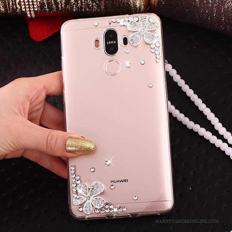 Hülle Huawei Mate 10 Pro Strass Handyhüllen Rot, Case Huawei Mate 10 Pro Transparent