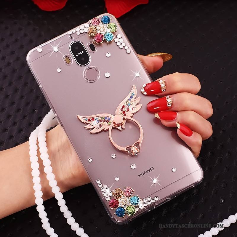 Hülle Huawei Mate 10 Pro Strass Handyhüllen Rot, Case Huawei Mate 10 Pro Transparent