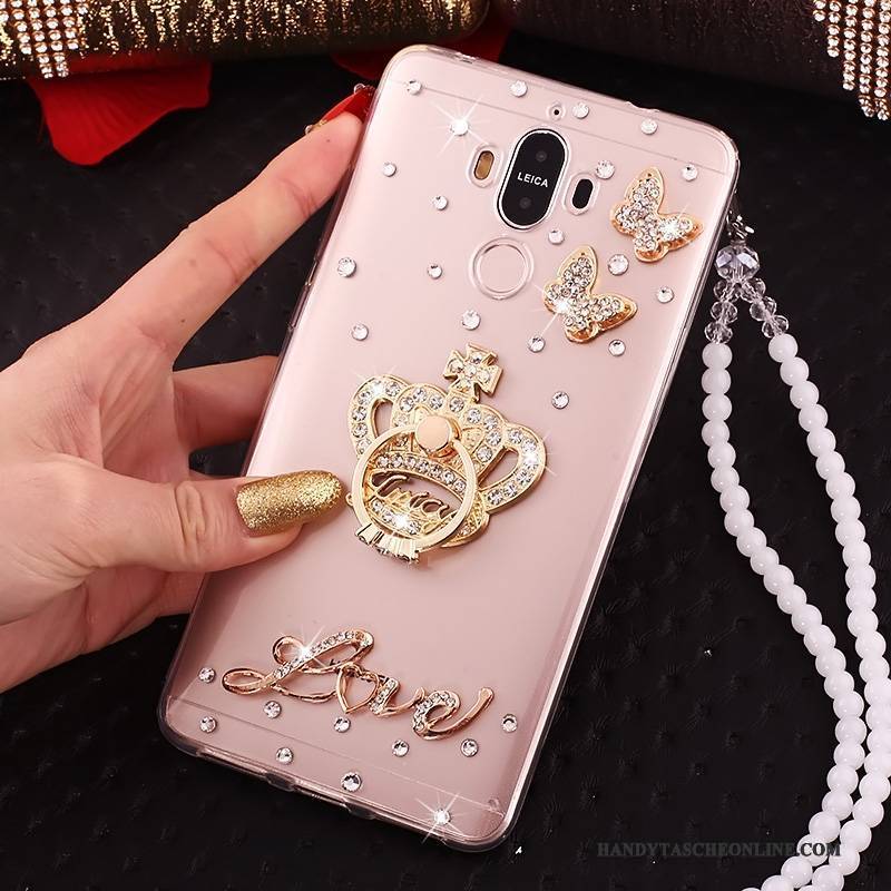 Hülle Huawei Mate 10 Pro Strass Handyhüllen Rot, Case Huawei Mate 10 Pro Transparent