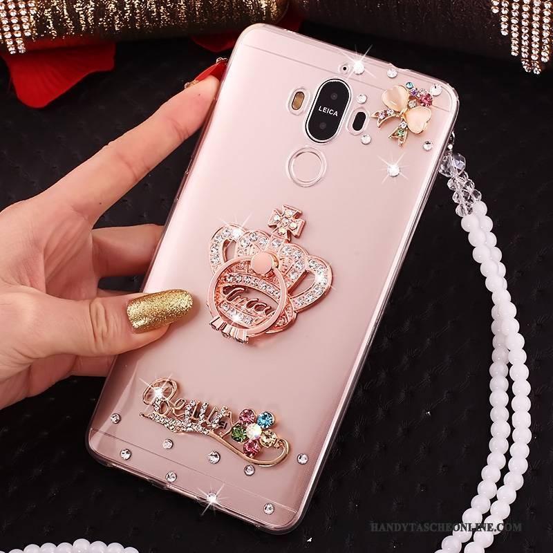 Hülle Huawei Mate 10 Pro Strass Handyhüllen Rot, Case Huawei Mate 10 Pro Transparent