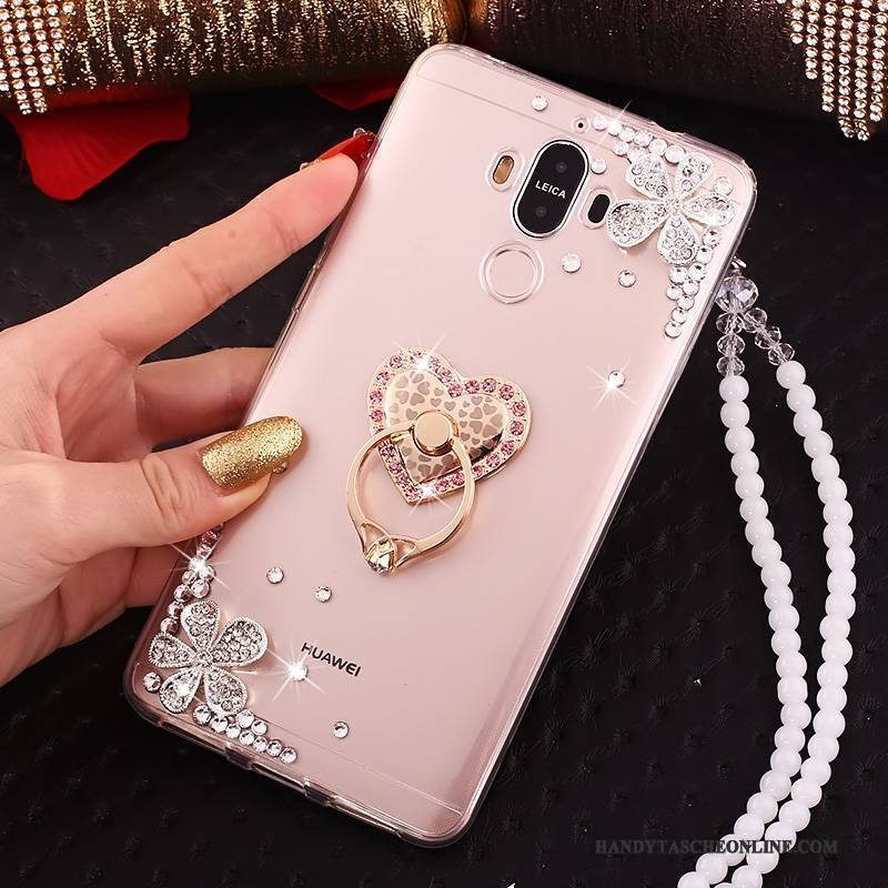 Hülle Huawei Mate 10 Pro Strass Handyhüllen Rot, Case Huawei Mate 10 Pro Transparent