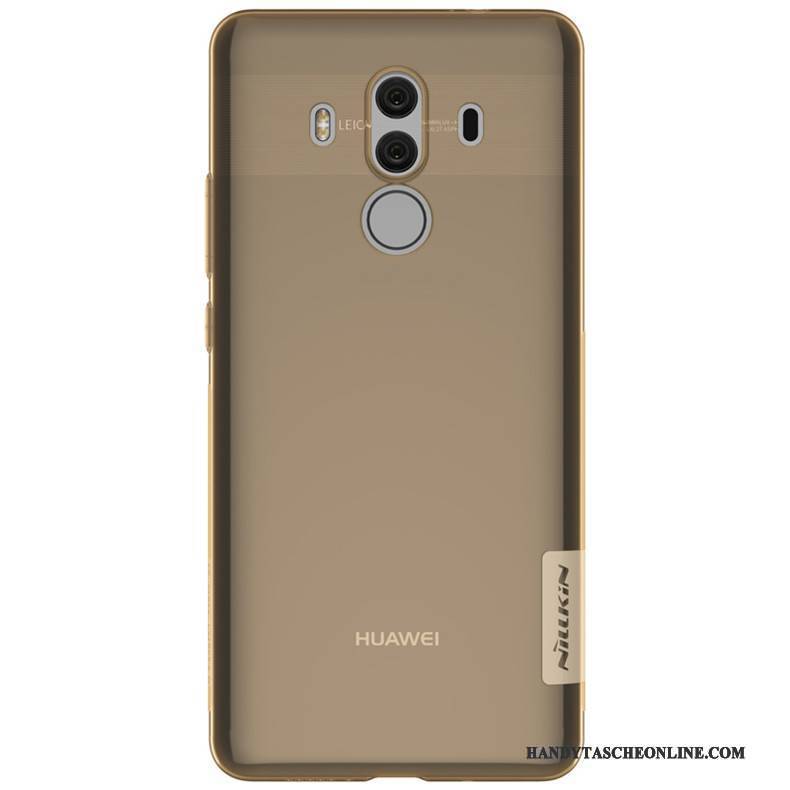 Hülle Huawei Mate 10 Pro Taschen Gold Transparent, Case Huawei Mate 10 Pro Silikon Handyhüllen