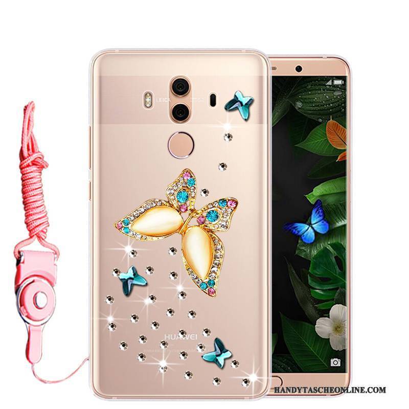 Hülle Huawei Mate 10 Pro Weiche Rosa Anti-sturz, Case Huawei Mate 10 Pro Strass Handyhüllen