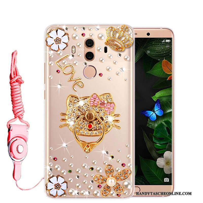 Hülle Huawei Mate 10 Pro Weiche Rosa Anti-sturz, Case Huawei Mate 10 Pro Strass Handyhüllen