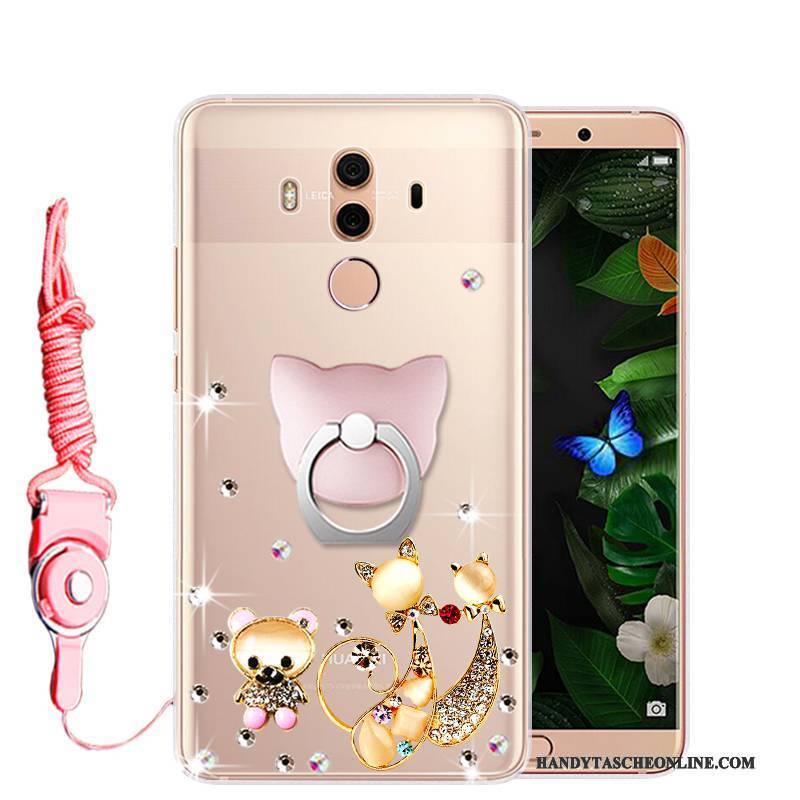 Hülle Huawei Mate 10 Pro Weiche Rosa Anti-sturz, Case Huawei Mate 10 Pro Strass Handyhüllen