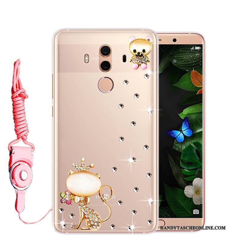 Hülle Huawei Mate 10 Pro Weiche Rosa Anti-sturz, Case Huawei Mate 10 Pro Strass Handyhüllen