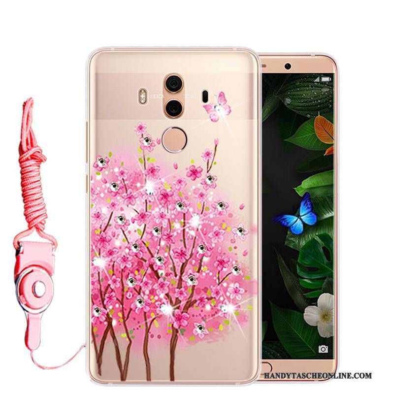 Hülle Huawei Mate 10 Pro Weiche Rosa Anti-sturz, Case Huawei Mate 10 Pro Strass Handyhüllen