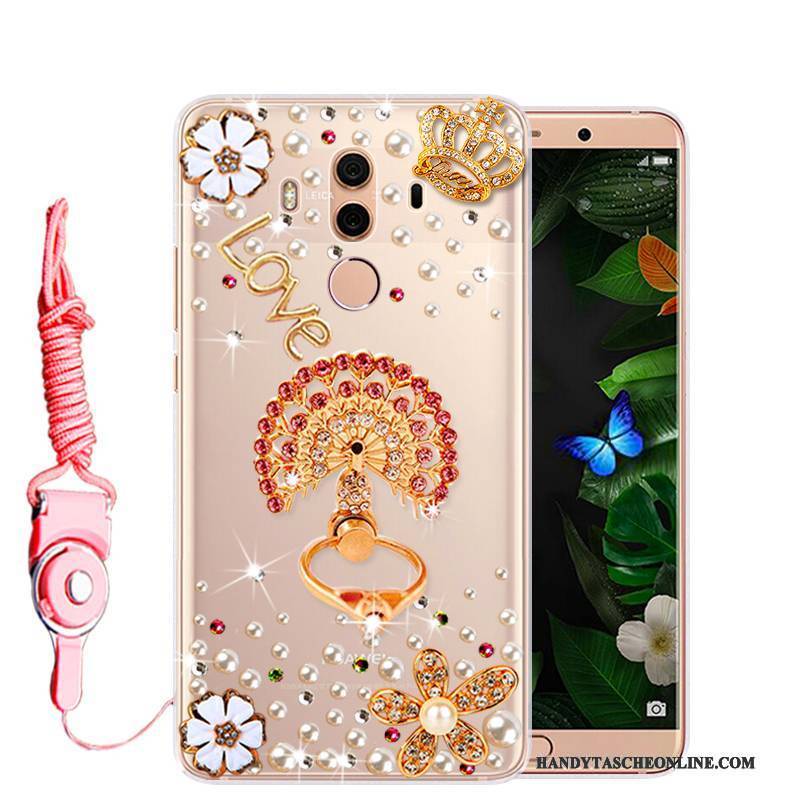 Hülle Huawei Mate 10 Pro Weiche Rosa Anti-sturz, Case Huawei Mate 10 Pro Strass Handyhüllen