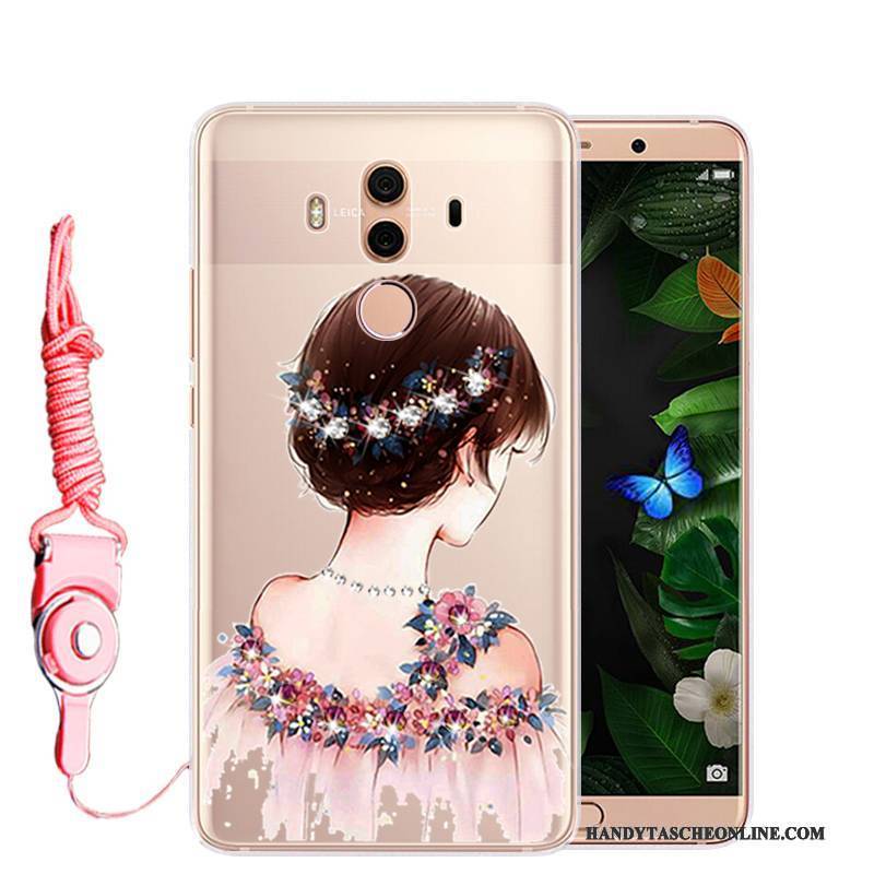 Hülle Huawei Mate 10 Pro Weiche Rosa Anti-sturz, Case Huawei Mate 10 Pro Strass Handyhüllen