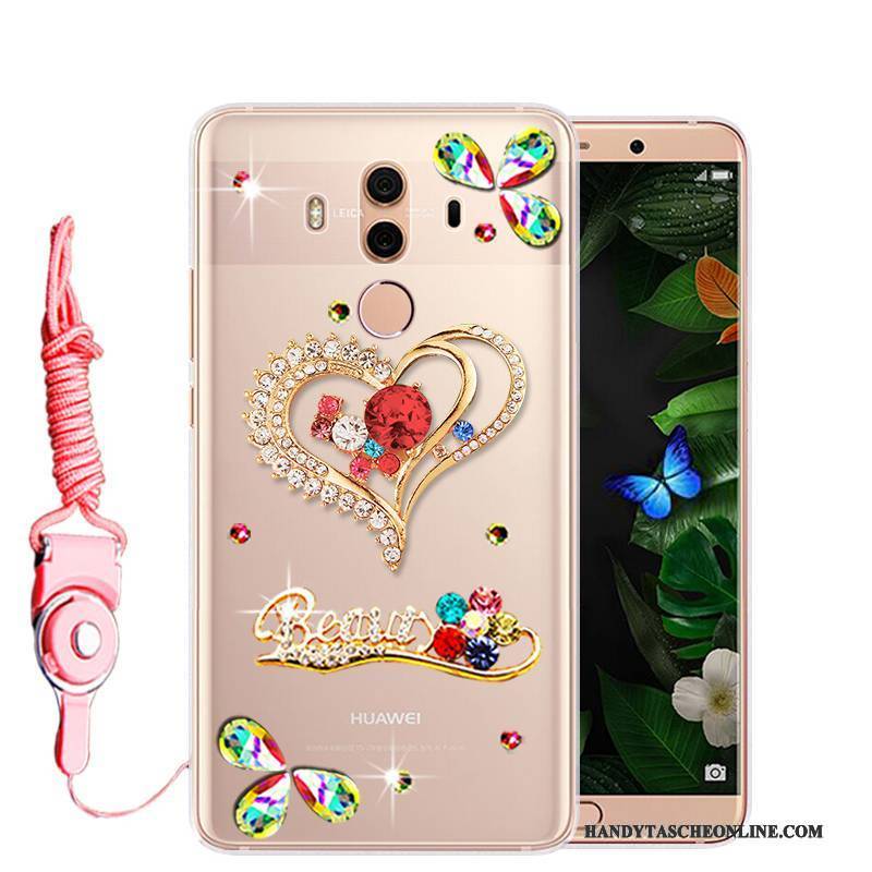 Hülle Huawei Mate 10 Pro Weiche Rosa Anti-sturz, Case Huawei Mate 10 Pro Strass Handyhüllen