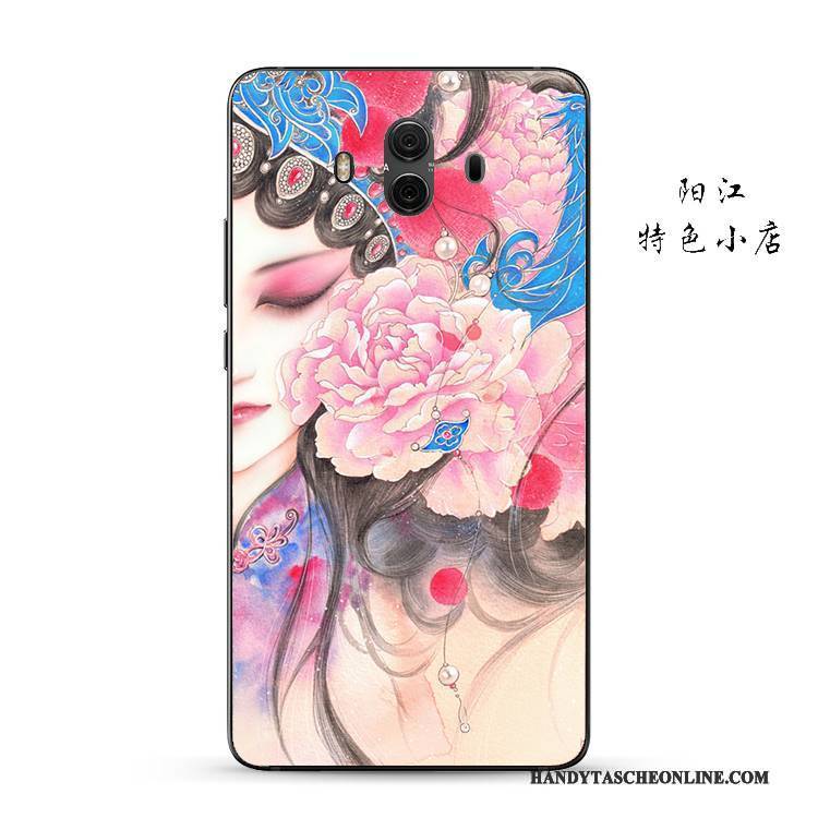 Hülle Huawei Mate 10 Prägung Anti-sturz Handyhüllen, Case Huawei Mate 10 Weiche Chinesische Art Hua Dan