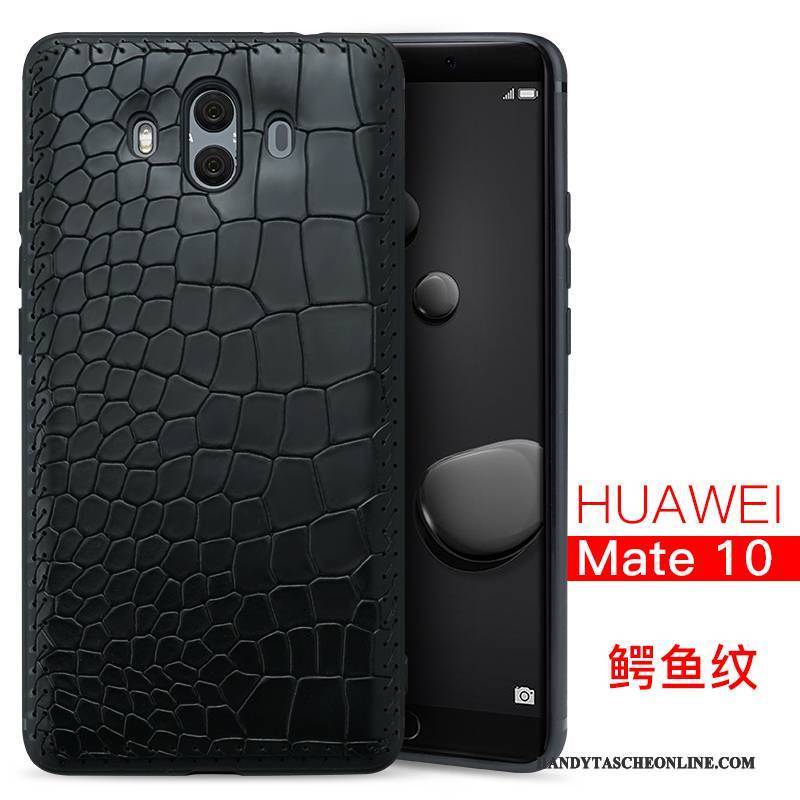 Hülle Huawei Mate 10 Schutz Anti-sturz Handyhüllen, Case Huawei Mate 10 Lederhülle Qualität Schwarz