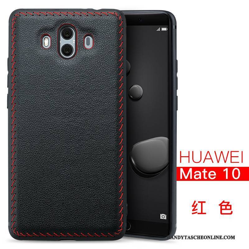 Hülle Huawei Mate 10 Schutz Anti-sturz Handyhüllen, Case Huawei Mate 10 Lederhülle Qualität Schwarz