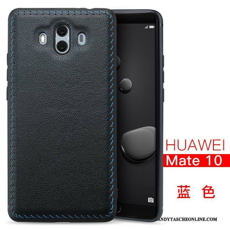 Hülle Huawei Mate 10 Schutz Anti-sturz Handyhüllen, Case Huawei Mate 10 Lederhülle Qualität Schwarz