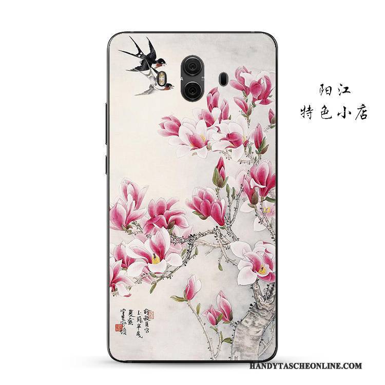 Hülle Huawei Mate 10 Schutz Handyhüllen Anti-sturz, Case Huawei Mate 10 Weiche Chinesische Art Rosa