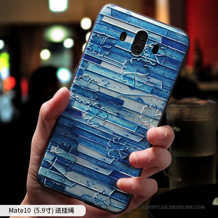 Hülle Huawei Mate 10 Silikon Blau Anti-sturz, Case Huawei Mate 10 Taschen Handyhüllen Trend