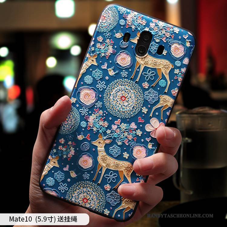 Hülle Huawei Mate 10 Silikon Blau Anti-sturz, Case Huawei Mate 10 Taschen Handyhüllen Trend