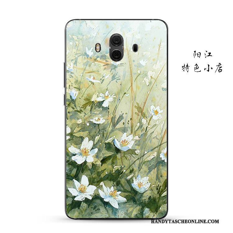 Hülle Huawei Mate 10 Silikon Gelb Business, Case Huawei Mate 10 Prägung Anti-sturz Blütenblätter