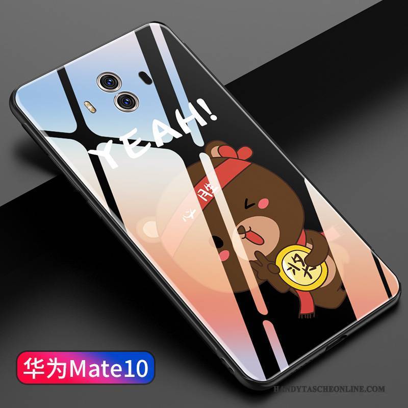 Hülle Huawei Mate 10 Silikon Glas Spiegel, Case Huawei Mate 10 Taschen Handyhüllen Rot