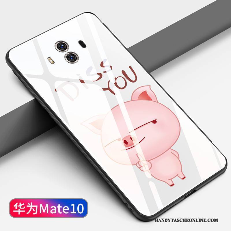 Hülle Huawei Mate 10 Silikon Glas Spiegel, Case Huawei Mate 10 Taschen Handyhüllen Rot