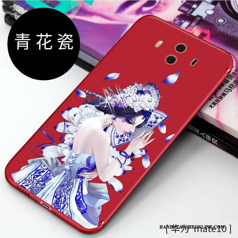 Hülle Huawei Mate 10 Silikon Persönlichkeit Handyhüllen, Case Huawei Mate 10 Kreativ Rot Anti-sturz