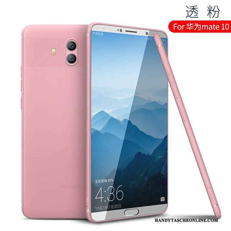 Hülle Huawei Mate 10 Silikon Trend Nubuck, Case Huawei Mate 10 Schutz Rosa Anti-sturz