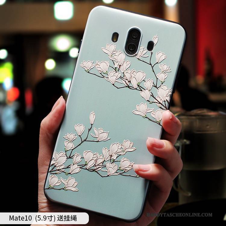 Hülle Huawei Mate 10 Taschen Hängende Verzierungen Handyhüllen, Case Huawei Mate 10 Silikon Rot Anti-sturz