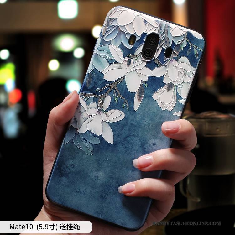Hülle Huawei Mate 10 Taschen Hängende Verzierungen Handyhüllen, Case Huawei Mate 10 Silikon Rot Anti-sturz