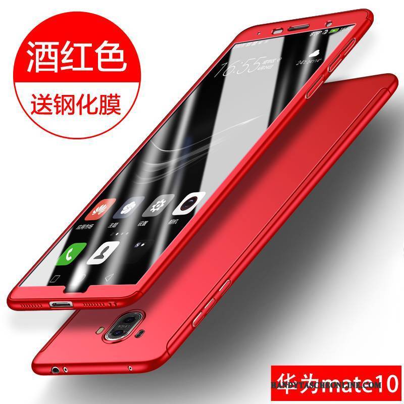 Hülle Huawei Mate 10 Taschen Schwer Rot, Case Huawei Mate 10 Metall Anti-sturz Handyhüllen