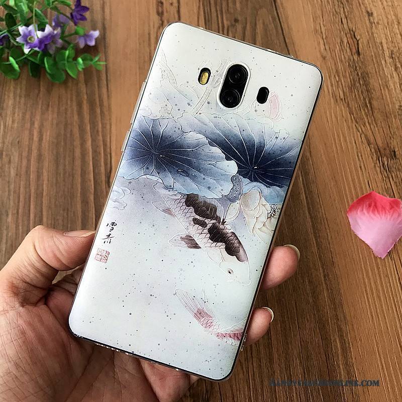 Hülle Huawei Mate 10 Weiche Hängende Verzierungen Handyhüllen, Case Huawei Mate 10 Prägung Blau Persönlichkeit