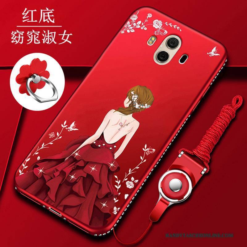 Hülle Huawei Mate 10 Weiche Rot Anti-sturz, Case Huawei Mate 10 Schutz Handyhüllen