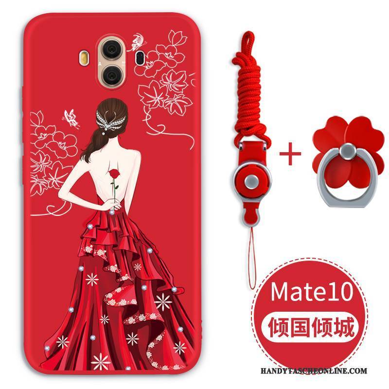 Hülle Huawei Mate 10 Weiche Rot Handyhüllen, Case Huawei Mate 10 Taschen Anti-sturz Trend