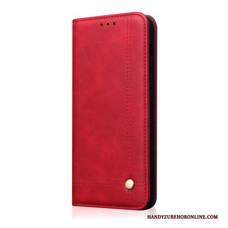 Hülle Huawei Mate 20 Lederhülle Rot Handyhüllen, Case Huawei Mate 20 Schutz Karte