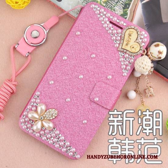 Hülle Huawei Mate 20 Lite Folio Anti-sturz Rot, Case Huawei Mate 20 Lite Strass Handyhüllen