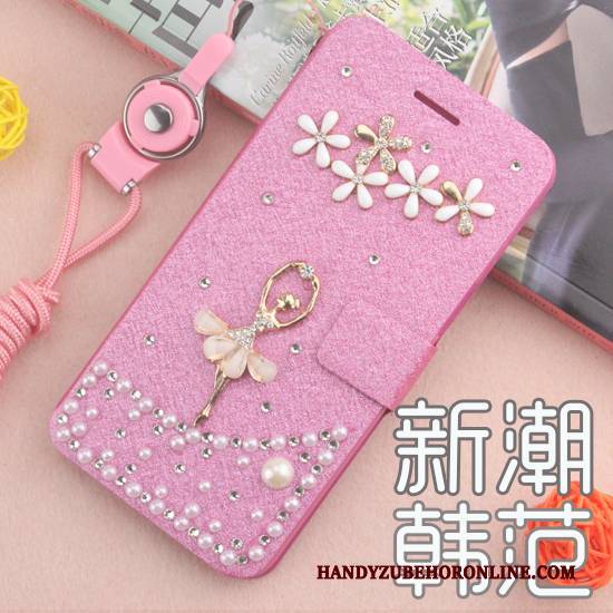 Hülle Huawei Mate 20 Lite Folio Anti-sturz Rot, Case Huawei Mate 20 Lite Strass Handyhüllen