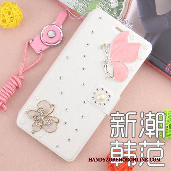 Hülle Huawei Mate 20 Lite Folio Anti-sturz Rot, Case Huawei Mate 20 Lite Strass Handyhüllen