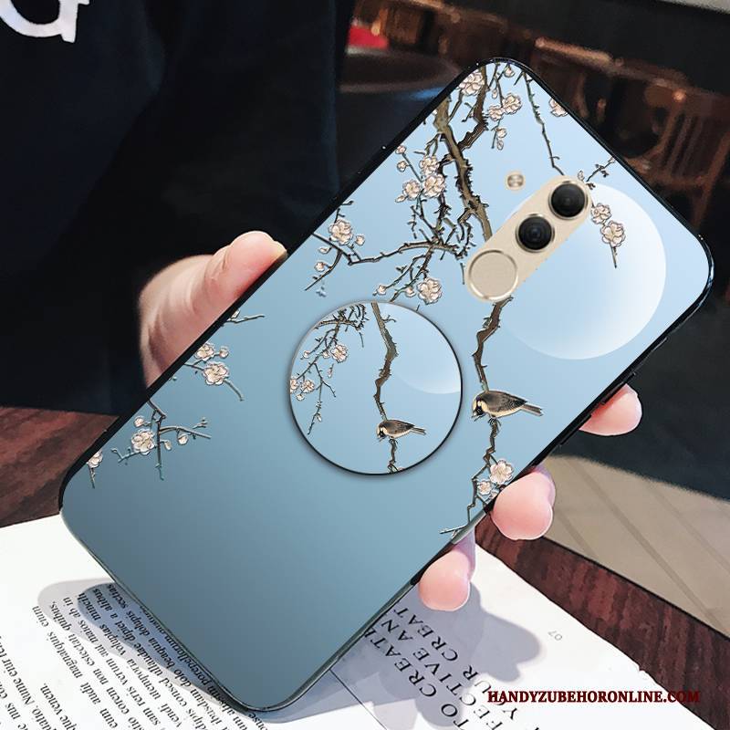 Hülle Huawei Mate 20 Lite Schutz Anti-sturz Chinesische Art, Case Huawei Mate 20 Lite Weiche Blau Persönlichkeit