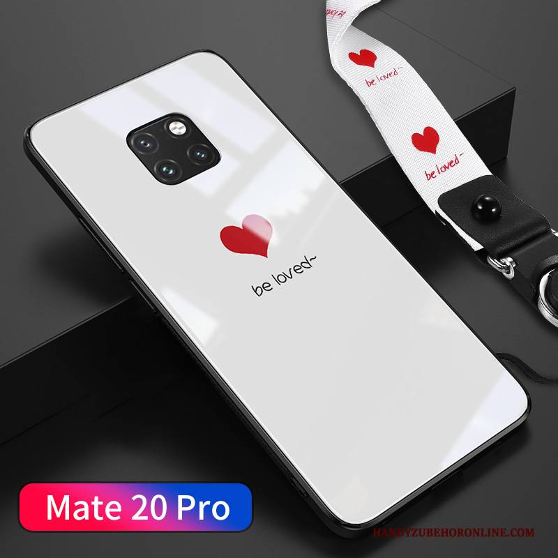 Hülle Huawei Mate 20 Pro Kreativ Liebhaber Einfach, Case Huawei Mate 20 Pro Schutz Anti-sturz Weiß